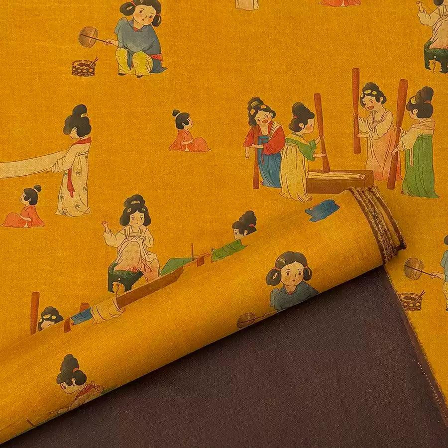 The image is a vibrant collage of various cartoon-style illustrations of people, including both children and adults, set against a yellow background. The illustrations depict a diverse range of activities and interactions, creating a lively and dynamic scene.