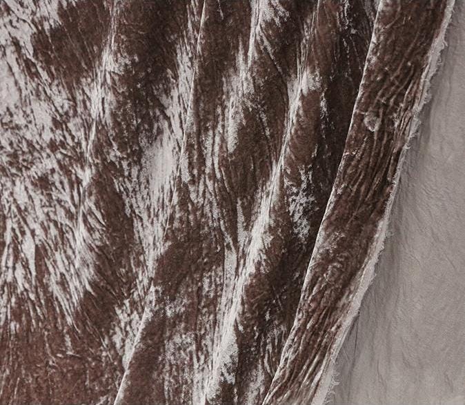 JANSA - Handmade Plant-dyed Purple Gauze Color Niche Silk Velvet Fabric - 125cm wide by the Yard