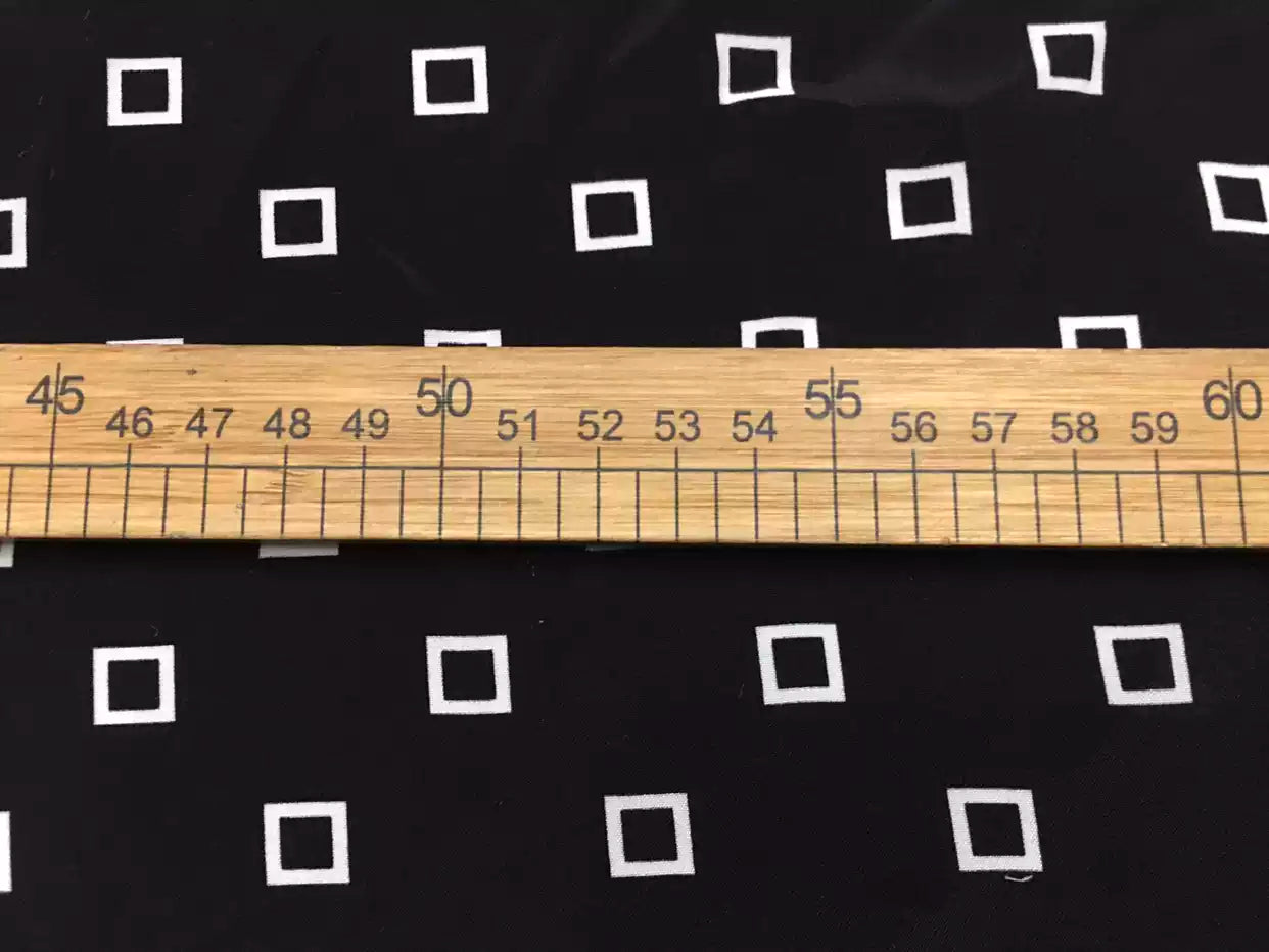 ELSMAQ - 19 Momme Elegant Small Square Pattern Digital Print Stretch Silk Satin Fabric - 140cm wide by the Yard