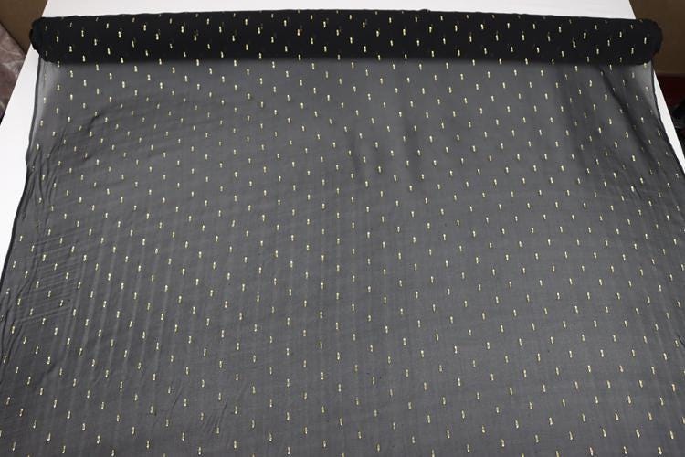 JFHHJJ - 10 Momme Golden Thread Weave Silk Georgette Fabric - 114cm wide by the Yard
