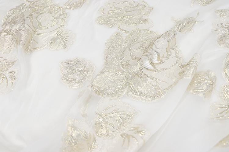 JFHBDD - 14 Momme Golden Thread Weave Silk Georgette Fabric - 140cm wide by the Yard