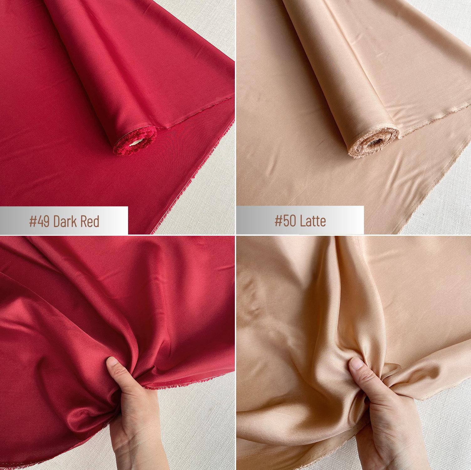 100% Silk Habotai, 10 Momme 50 Solid Colors Silk Fabric, 140cm wide by the Yard or Meter