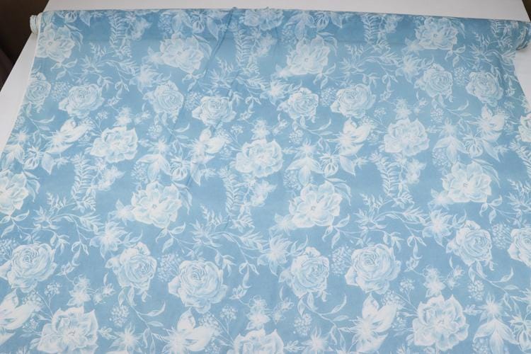 JFHLHD - 11 Momme Rose Floral Print Silk Georgette Fabric - 114cm wide by the Yard
