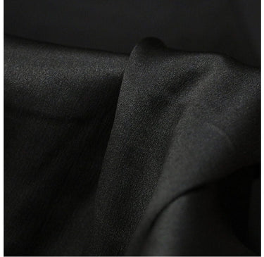 BBH - 22 Momme Handmade Eco Friendly Black Crinkled Mud Silk Satin Fabric - 125cm by the Yard