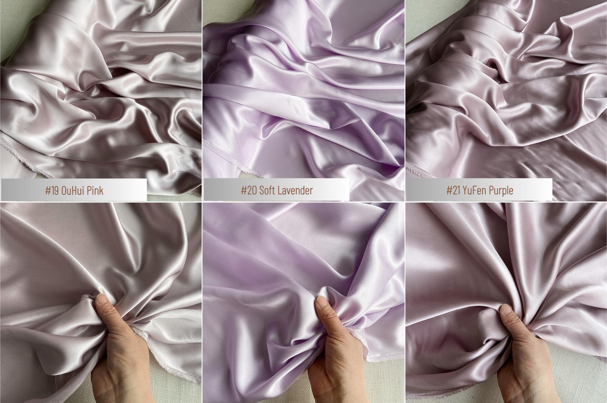 100% Silk Charmeuse, 22 Momme solid 50 colors, 140cm wide by the yard