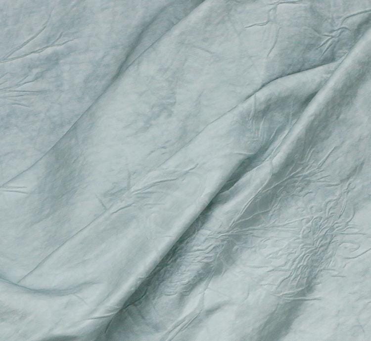 HUGANR - 28 Momme Dirty Dyed Lake Blue Silk cotton-Linen Jacquard Satin Silk Fabric - 138cm wide by the Yard