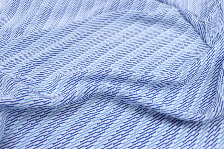 JFHLTW - 14 momme Blue Stripe Style Silk Crepe de Chine Fabric - 140cm wide by the Yard