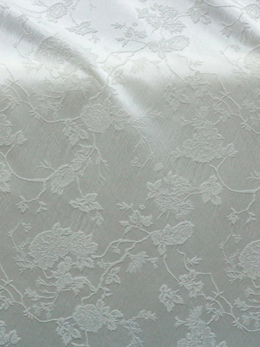 SIMOBS - 43 Momme Flowers Jacquard Mulberry Silk Wool Cotton Blend Silk Fabric - 135cm wide by the Yard