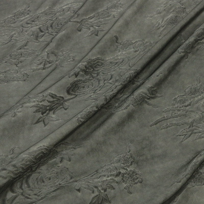 WASA - Handmade Vintage Artisanal Style Silk Jacquard Hand-Dyed Silk Fabric - 130cm wide by the Yard