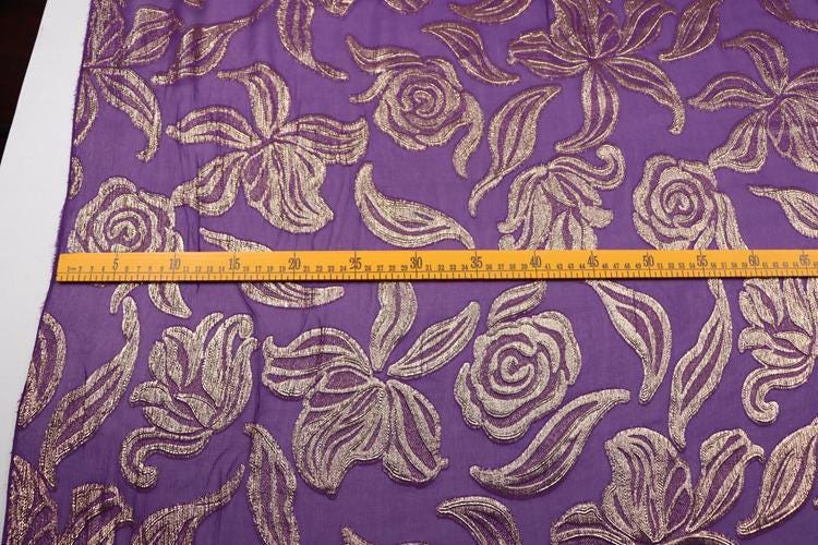 JFHZSH - 12 Momme Golden Thread Weave Silk Georgette Fabric - 130cm wide by the Yard