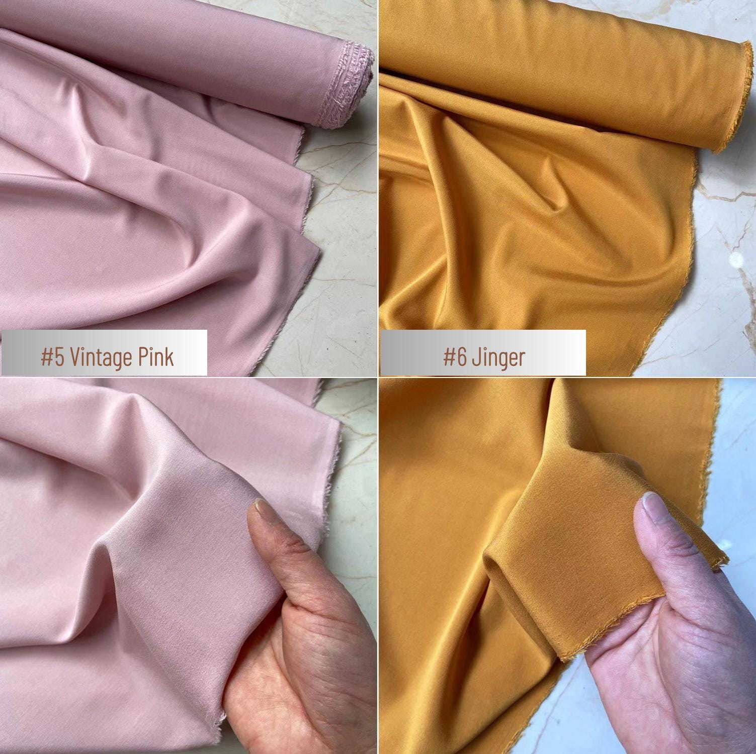 16 Momme Stretch Silk Crepe Fabric – 20 Colors, 42.5" Wide, 93/7 Silk/Spandex