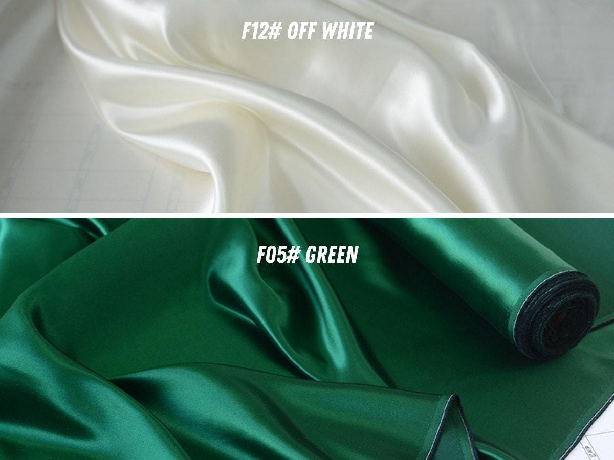 SHISEE - 12 Solid Colors 40 Momme Heavy Silk Wool Satin Fabric - 140cm wide by the Yard