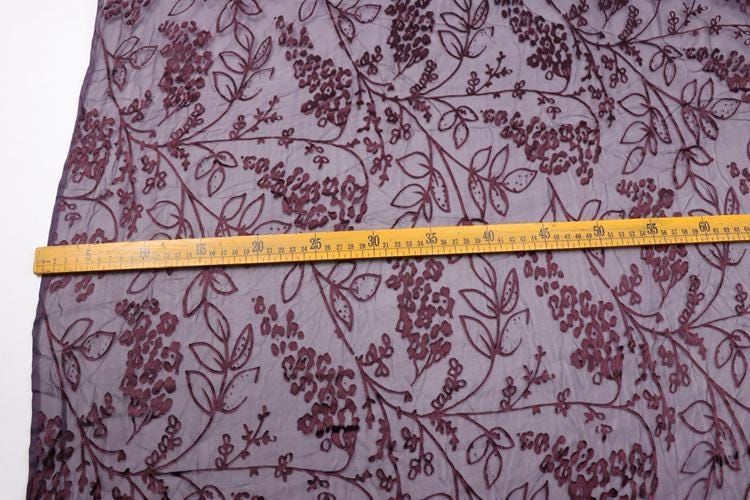 JIURED - Sheer Burnout Silk Devore Satin Fabric - 112cm wide by the Yard