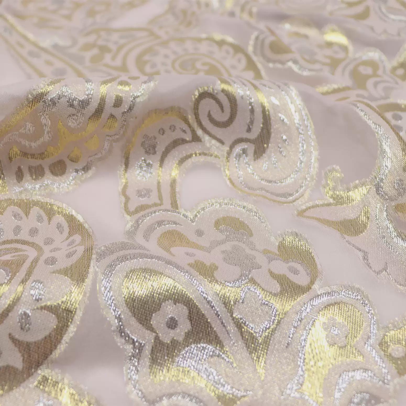 JFHFDJ - 15 Momme Golden Thread Weave Silk Georgette Fabric - 140cm wide by the Yard