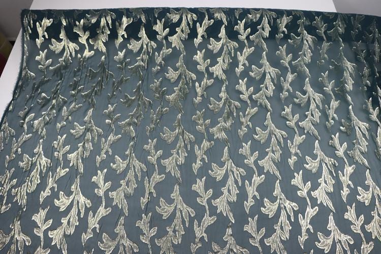 JFHSUY - 10 Momme Golden Thread Weave Silk Georgette Fabric - 140cm wide by the Yard