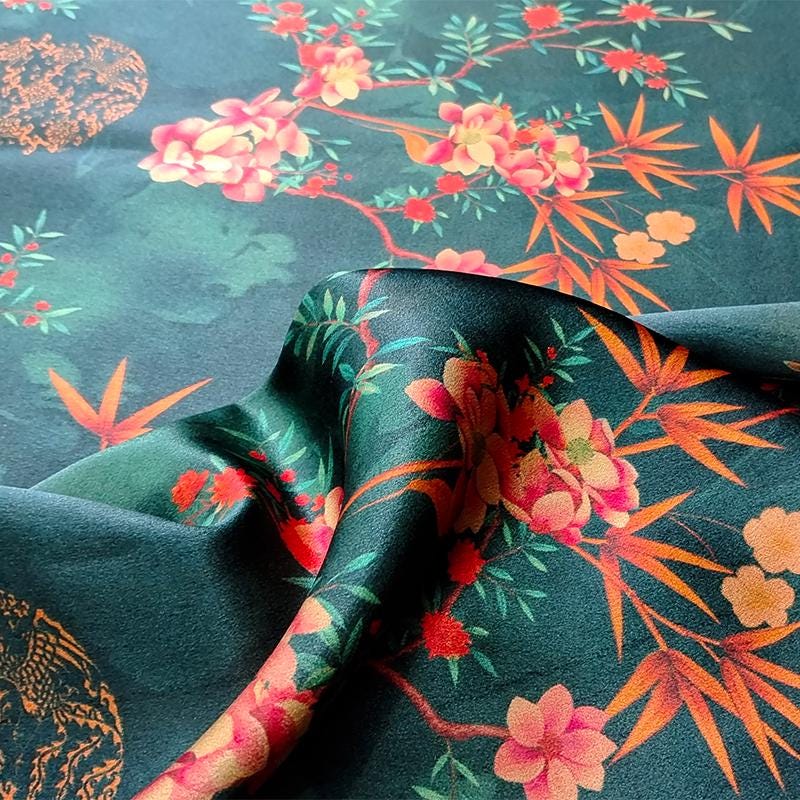 GUYKGY - Handmade 40 Momme Mud Silk Satin Fabric -112cm By the Yard