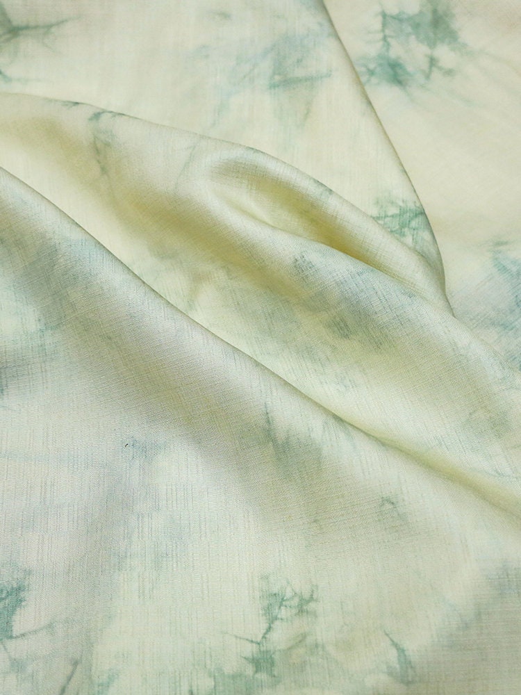 ELV - Hangmade Plant Tie-Dyed Tussah Silk Fabric - 135cm wide By the Yard