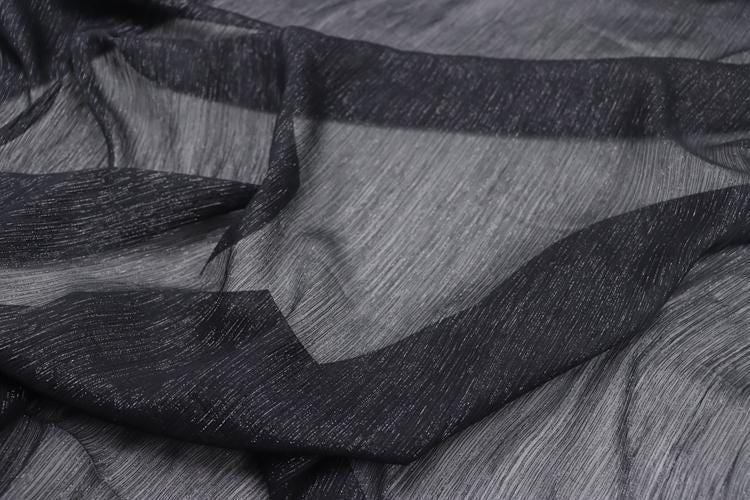 JFHYSY  - 8 Momme Golden Thread Weave Silk Georgette Fabric - 120cm wide by the Yard