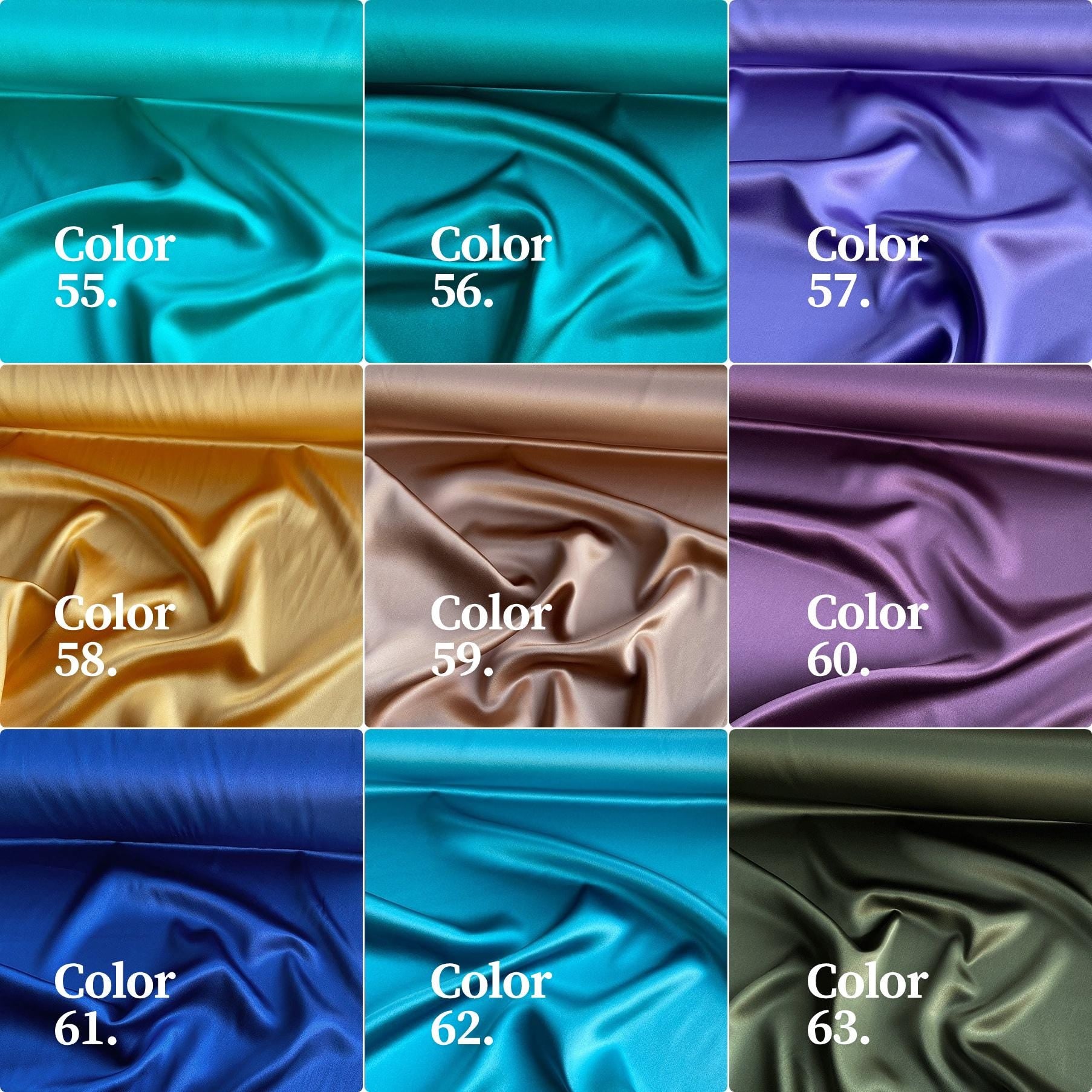 30 Momme Silk Charmeuse Fabric, 114cm Wide, 80 Colors (#41-80), Luxury Mulberry Silk