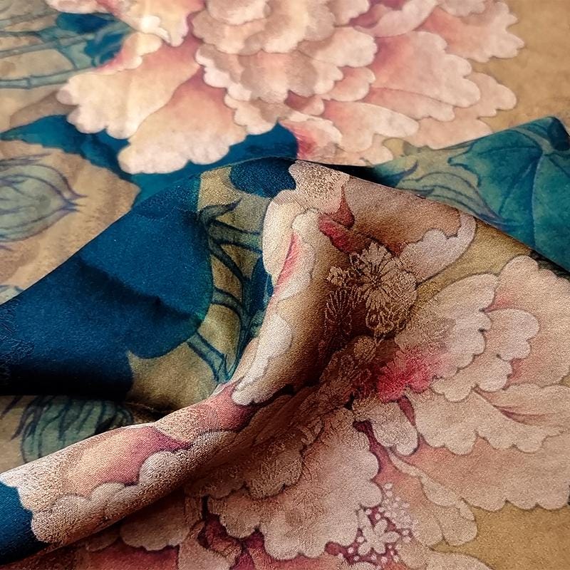 GUYGSE - Handmade 40 Momme Mud Silk Satin Fabric -112cm By the Yard
