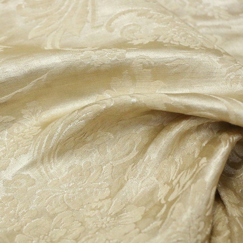 MOSALE - Handmade Silk and Linen for Designers Classical Jacquard Satin Mulberry Silk Fabric - 148cm wide by the Yard
