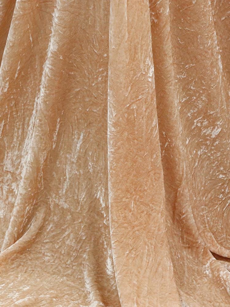 JANSA - Handmade Plant-dyed Almond Niche Silk Velvet Fabric - 125cm wide by the Yard