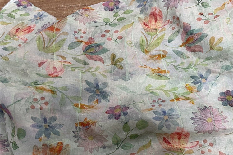 FANHUA - Digital Printing 42 Thread Count Ramie Fabric - 140cm wide by the Yard