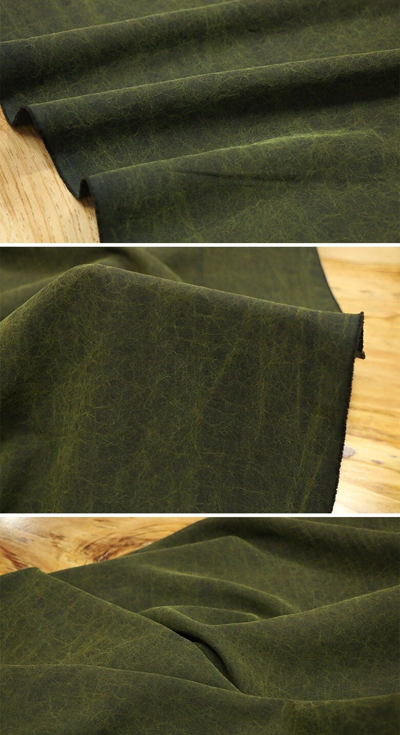 LVGUIW - Green Grass Cracks 25 Momme Handmade Plant Dye Mud Silk Fabric, 110cm by the Yard