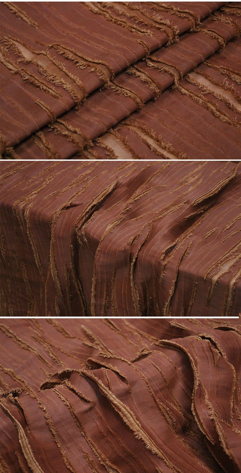 SIMAJIAN - Special Silk Fabric, Linen Blend Cut Flower Gambiered Ganton Mud Silk Fabric for designers, 23% Silk Blend Fabric by the Yard