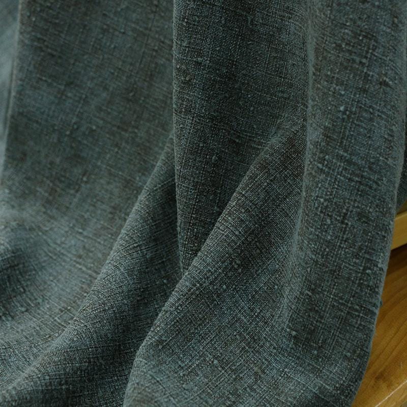 GEDACA - Handmade Gray Blue Gambiered Ganton Gauze Silk Fabric By the Yard