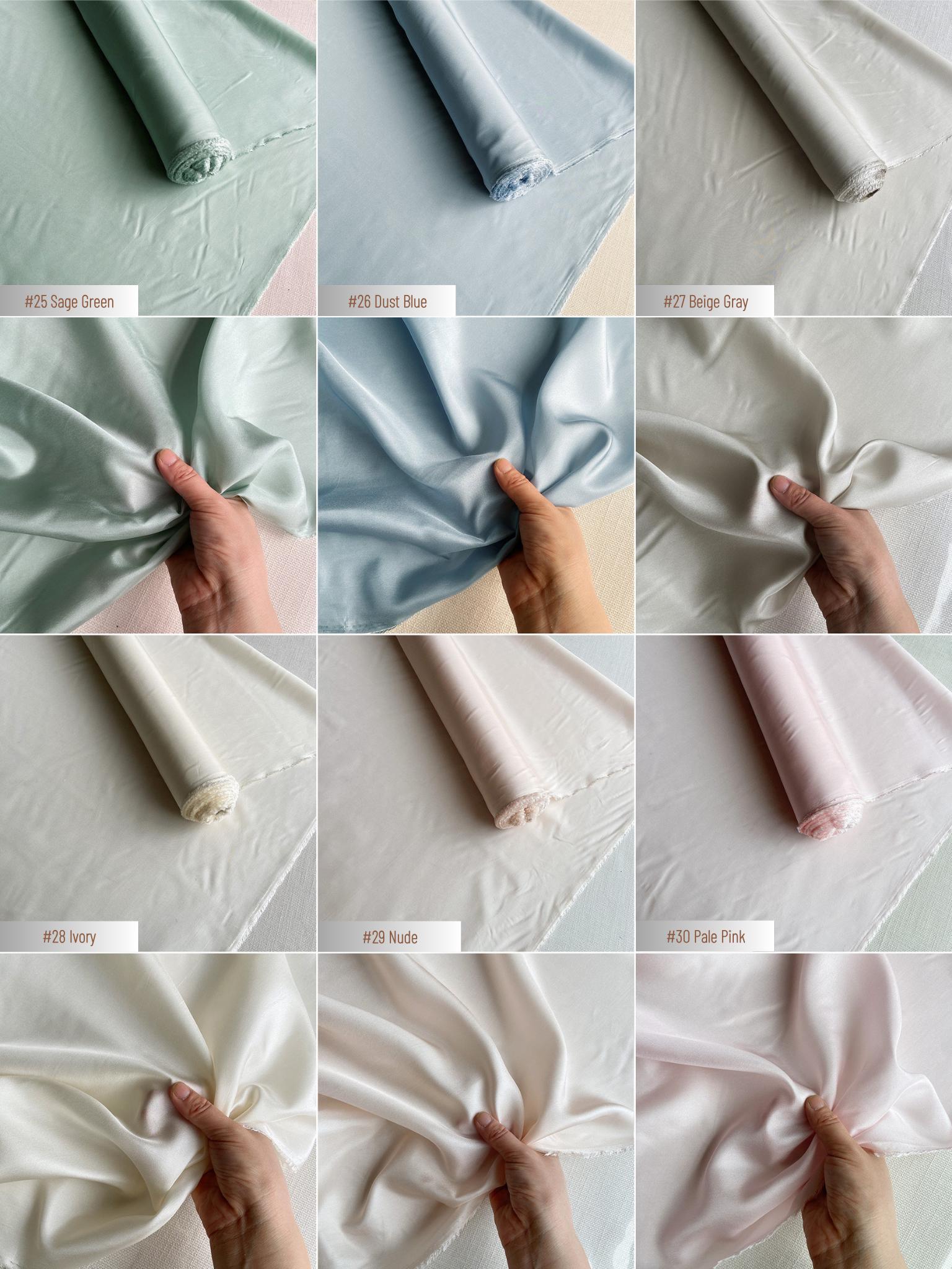 100% Silk Habotai, 10 Momme 50 Solid Colors Silk Fabric, 140cm wide by the Yard or Meter