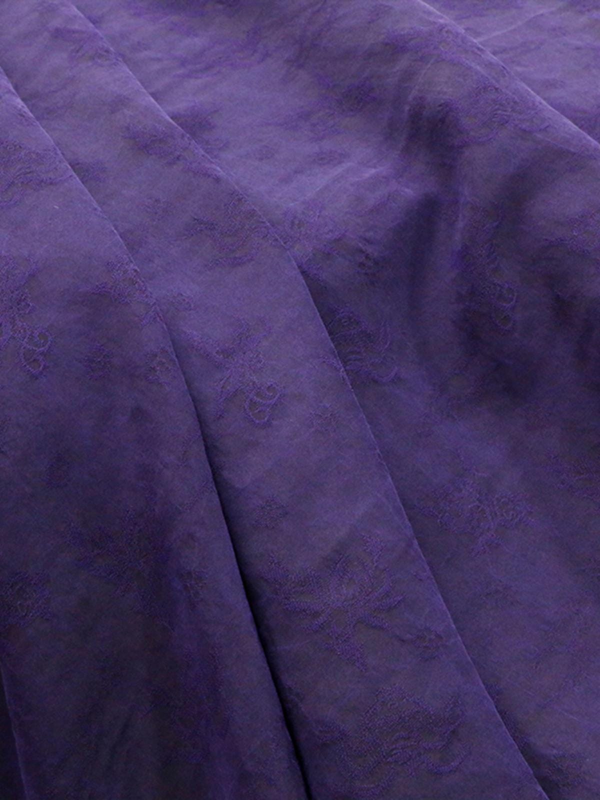 LGITIH - 15 Momme Handmade Bluish-purple Cracks  Jacquard Plant Dye Mud Silk Fabric, 114cm by the Yard