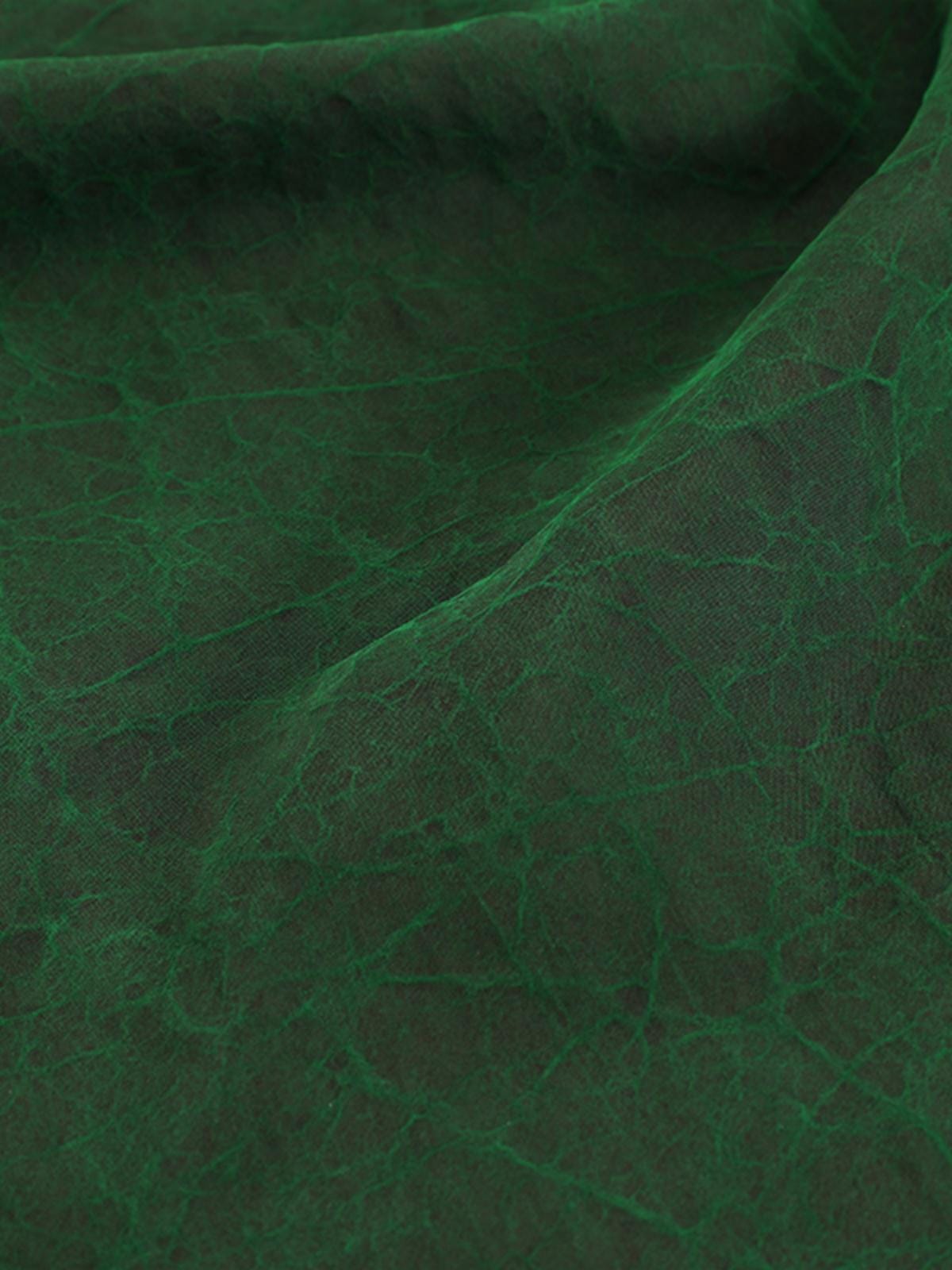 CCLDGW -  22 Momme Green Handmade Plant Dye Mud Silk Fabric, 110cm by the Yard