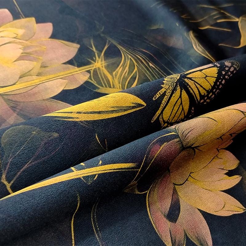 GYHDJL - Handmade 40 Momme Mud Silk Satin Fabric - 112 cm By the Yard
