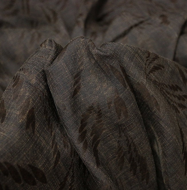 XITUIFENG - Jacquard Handmade Gambiered Ganton Tussah Silk Fabric-By the Yard