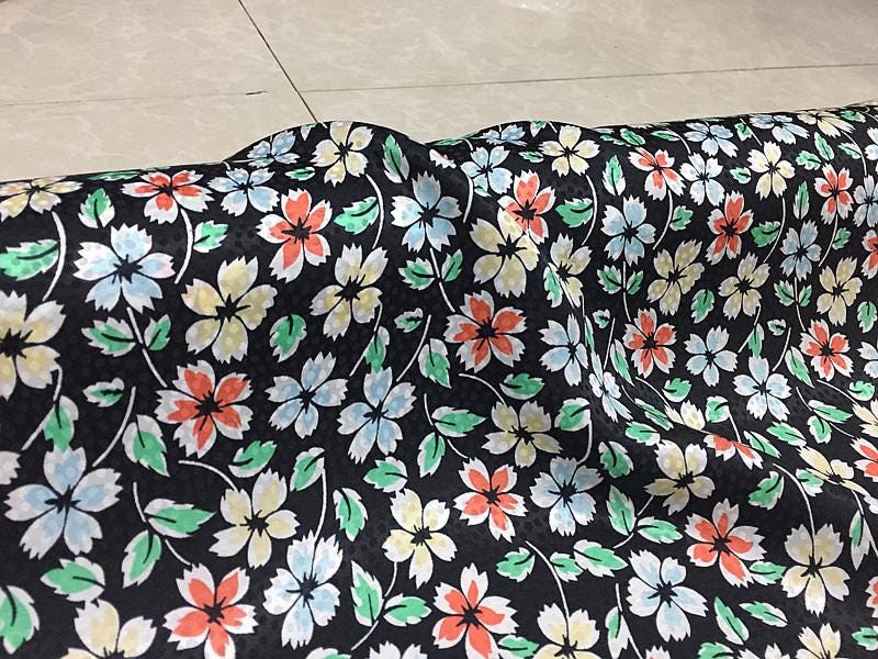 SNBHED - 17 momme Digital Print Sambo Silk Cotton Blend Satin Fabric - 137cm wide by the Yard