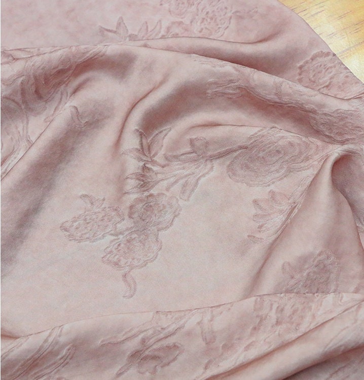 PUZHUO -  Handmade Jacquard Plant Dye Silk Fabric Silk Viscose Blend - 133cm wide by the Yard