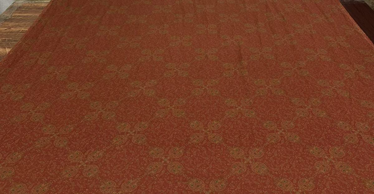BJXUJI - 100% Linen, Vintage Red Paisley Digital Prints, 200 gram 135cm wide by the Yard