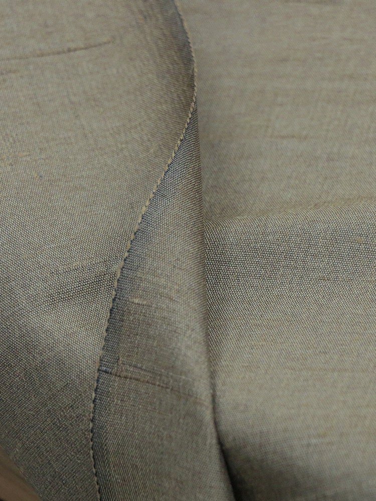 JILIKQ -  Handmade Gambiered Ganton Tussah Silk Fabric - 92cm wide by the Yard