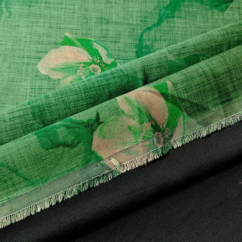 LJG- Handmade 40 Momme Mud Silk Satin Fabric By the Yard