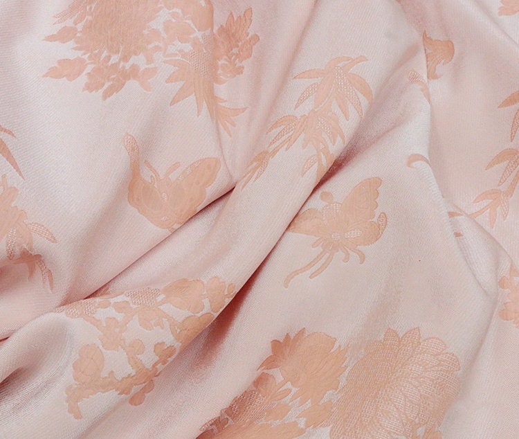 QIAWEI - Handmade Embossed Guanle Crepe Jacquard Stretch Elasticity Silk Fabric - 138cm wide by the Yard