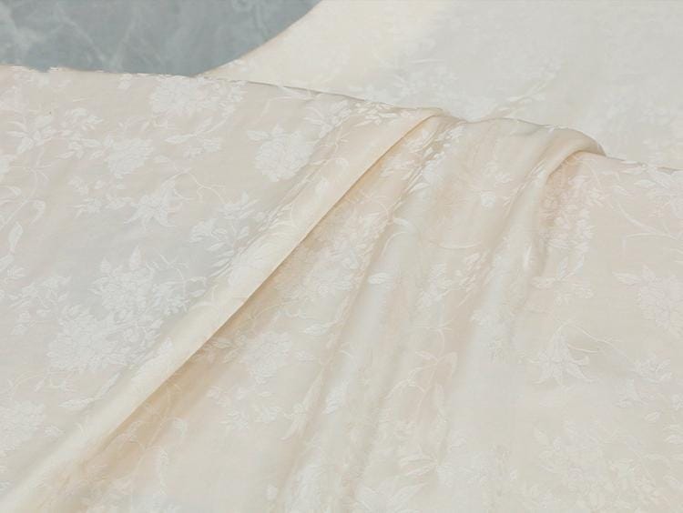 SABQFA - 19 Momme Eco Friendly Plant Dye Jacquard Silk Rayon Blend Fabric  - 128cm wide by the Yard