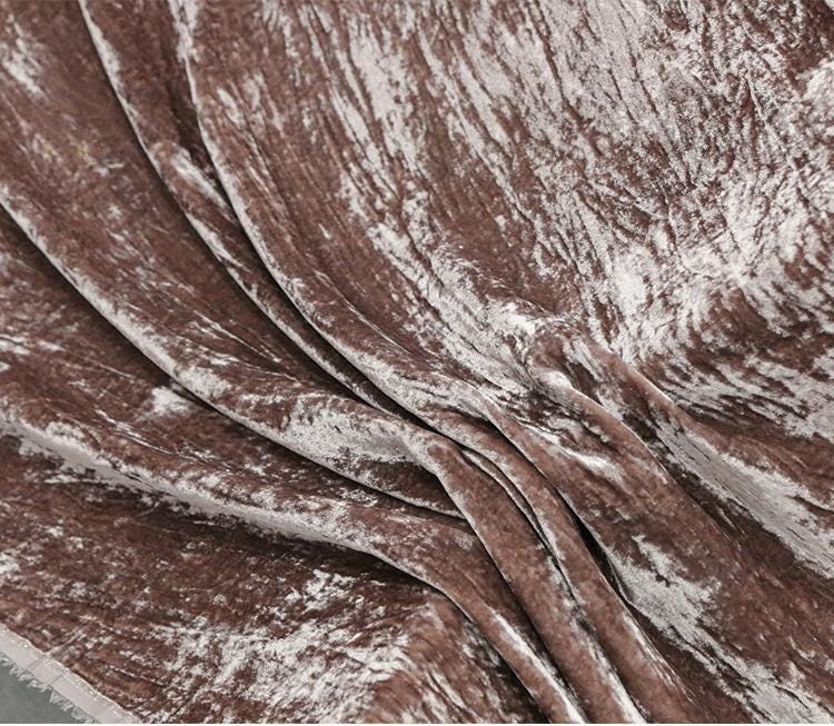 JANSA - Handmade Plant-dyed Purple Gauze Color Niche Silk Velvet Fabric - 125cm wide by the Yard