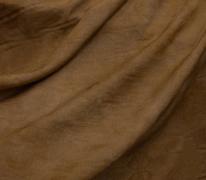 RINGS - Jacquard Handmade Gambiered Ganton Tussah Silk Fabric - 130cm wide By the Yard