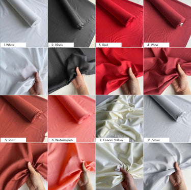 Silk Cotton fabric, 12 momme 140cm wide by the Yard, 60 solid colors