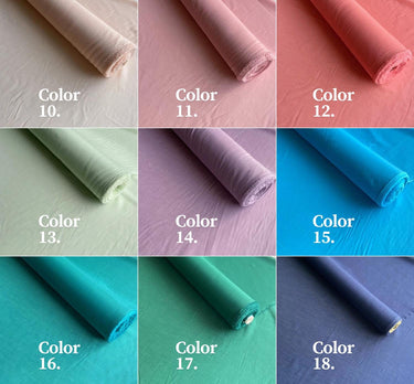 60C9MSCTN - Color #1-#35 - 9 momme 60 Solid Colors Silk Cotton Fabric - 140cm wide by the Yard