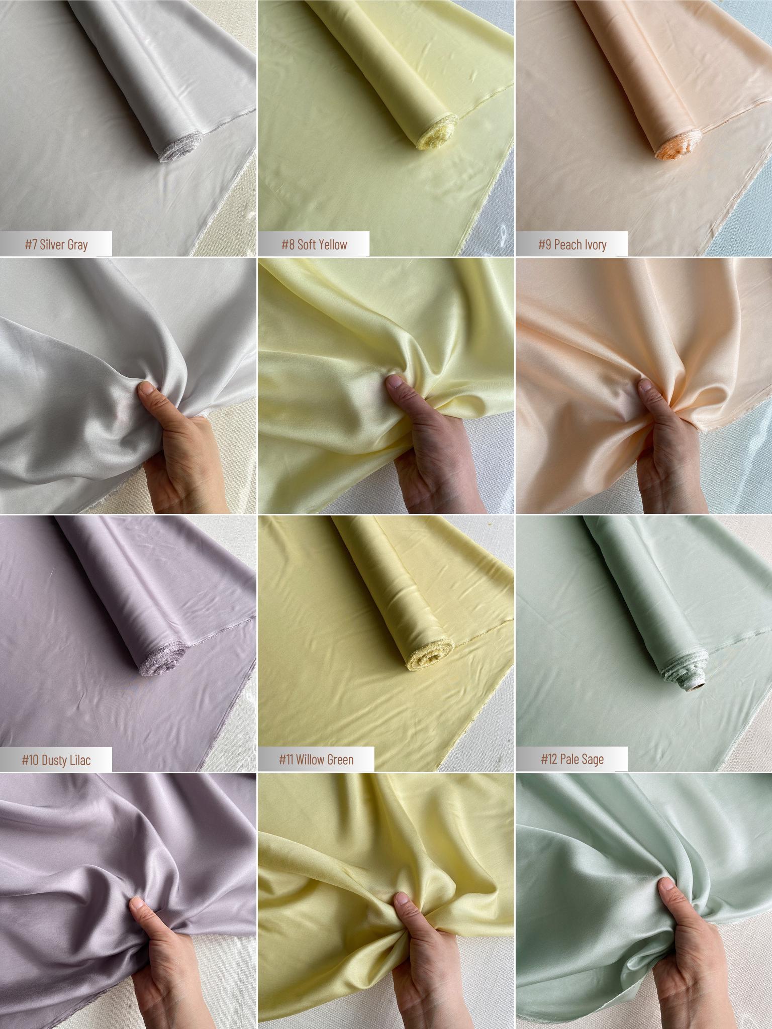 100% Silk Habotai, 10 Momme 50 Solid Colors Silk Fabric, 140cm wide by the Yard or Meter