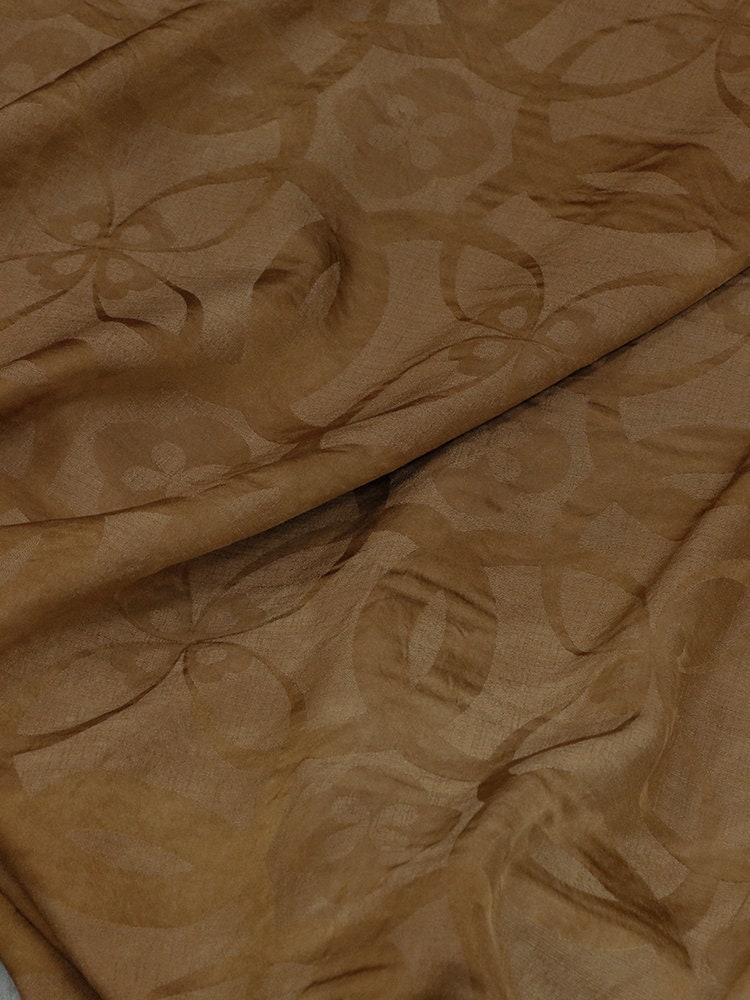 RINGS - Jacquard Handmade Gambiered Ganton Tussah Silk Fabric - 130cm wide By the Yard