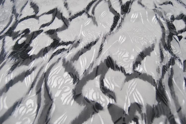 JFHLHW - Silk Devore Satin Fabric,  10 Momme Burnout Floral , 138 cm Wide by the Yard