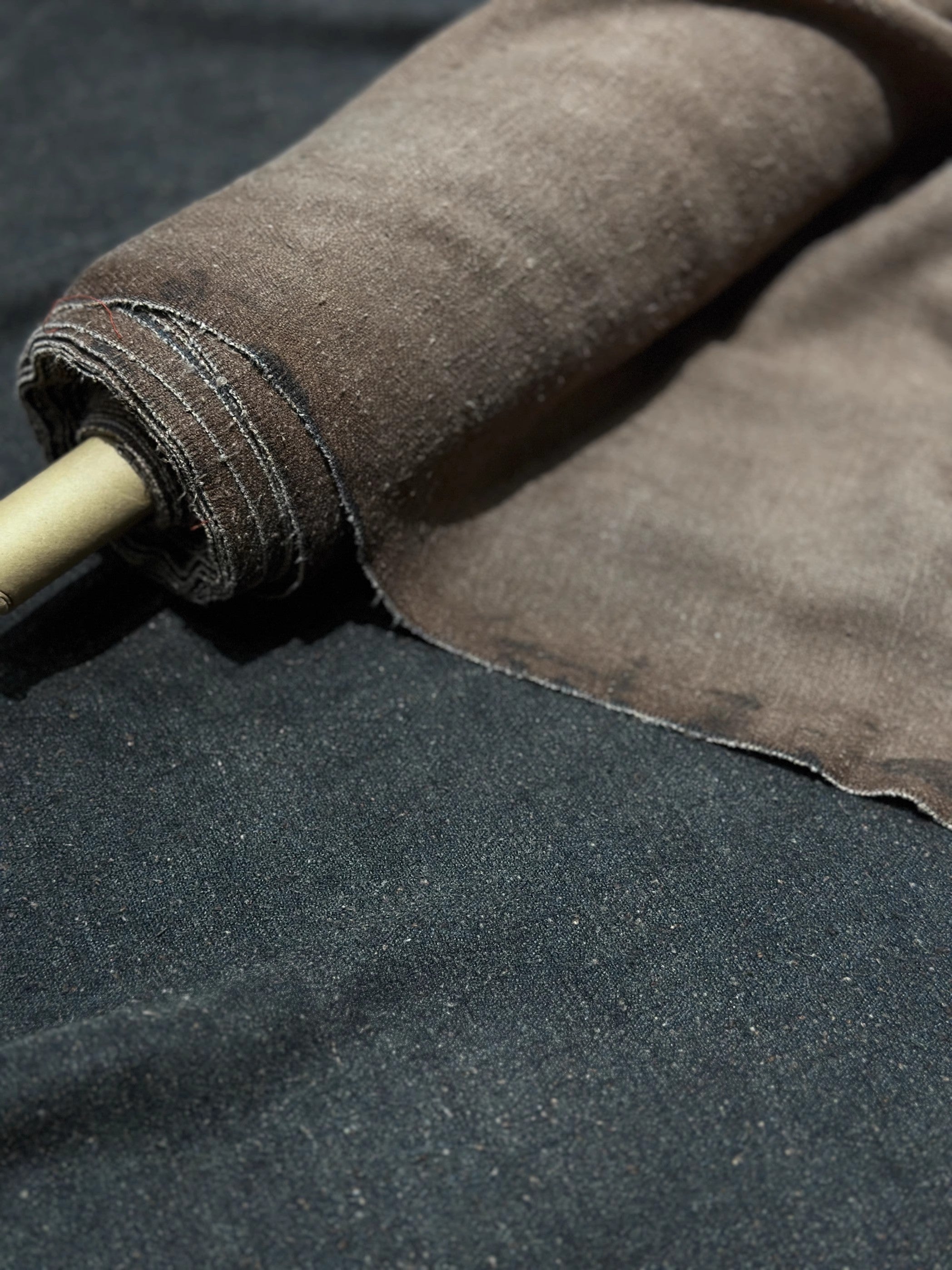 back side brown color of mud tussah silk #color_black-brown